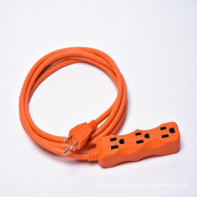 3gang US Extension cord  with switch SJTW 16/3 60c color sleeve to display box packing